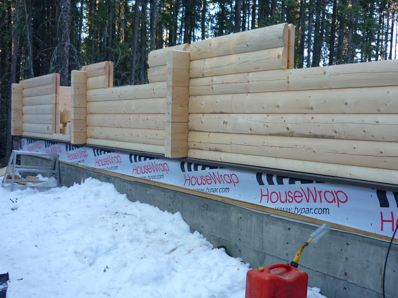 Calgary Log Home Project- Tamlin Homes-log outside view