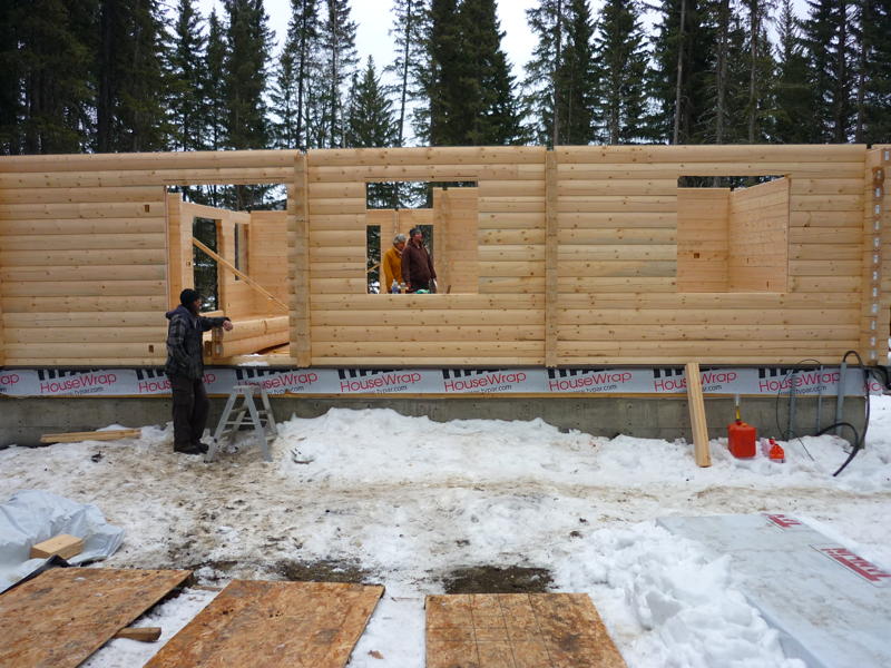 Calgary Log Home Project- Tamlin Homes-ready for second floor