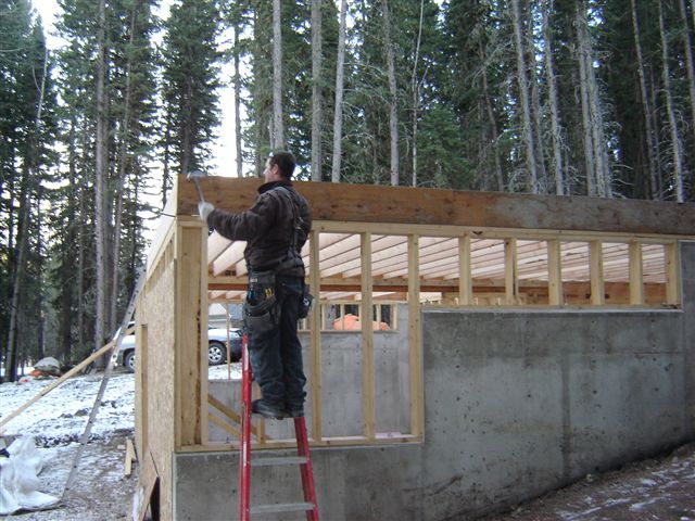 Calgary Log Home Project- Tamlin Homes-first-floor-joists-up