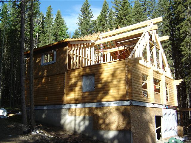 Calgary Log Home Project- Tamlin Homes-getting-there