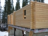 Calgary Log Home Project- Tamlin Homes-main floor logs done