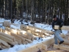 Calgary Log Home Project- Tamlin Homes-back-south-wall-march-5