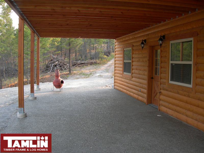 Tamlin Log Home Packages- Finished Projects-basement-walk-out