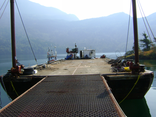 Tamlin Log Cabin Packages-Harrison Lake BC Project-Barge